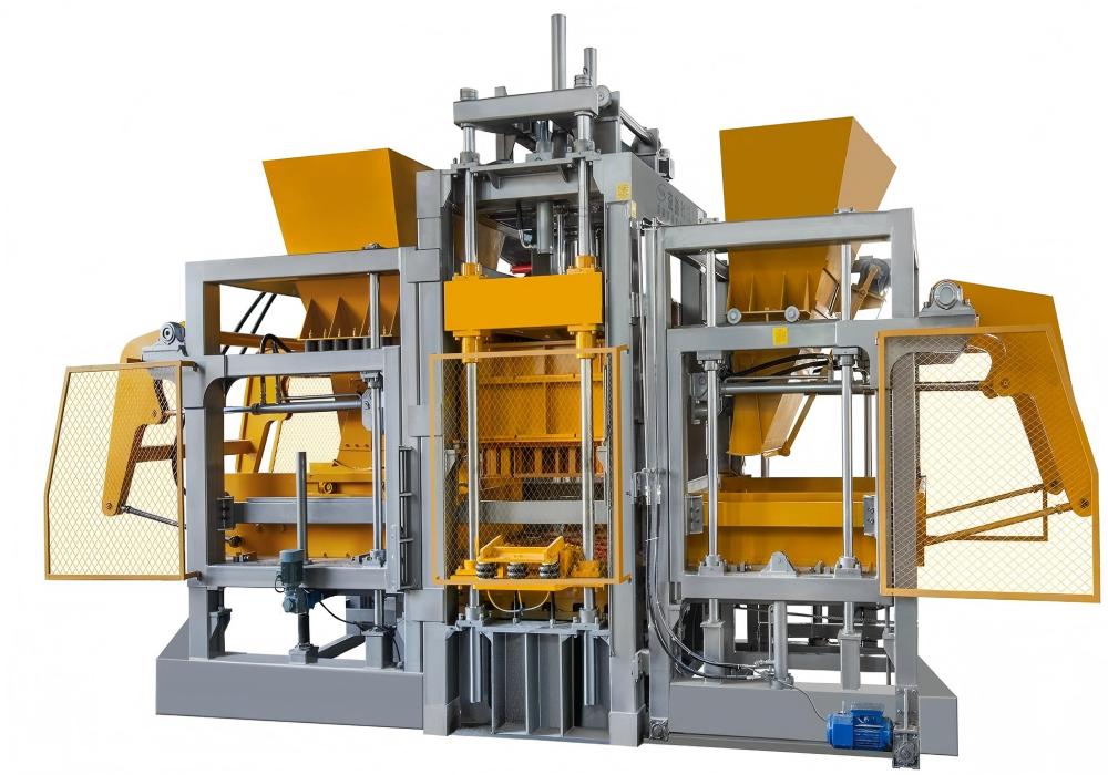 YIXIN QT15-15 لماكينة تصنيع الطوب المجوف ونظام التقطيع المكعب